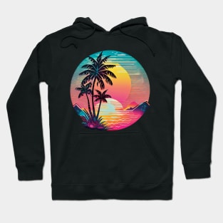 ⭐⭐⭐⭐⭐ summer tropical sunset palm tree beach Hoodie